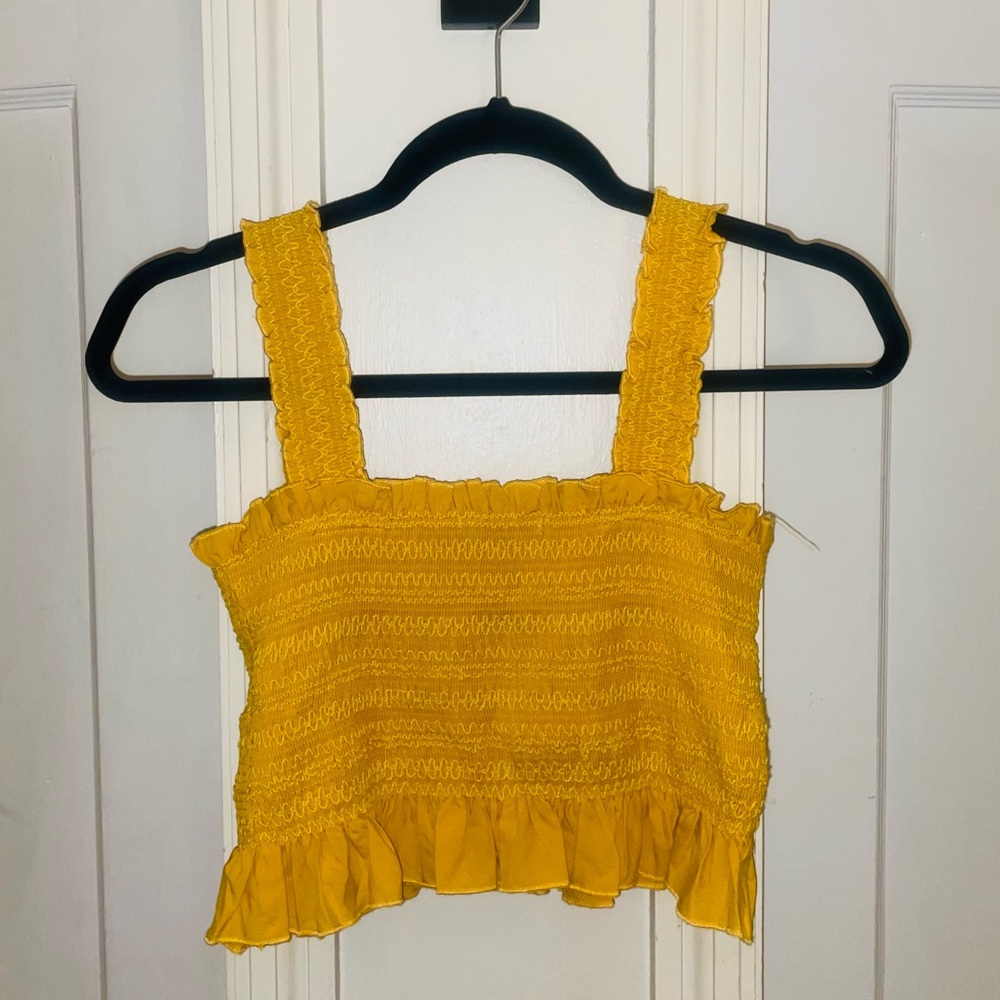 Adorable Stretchy Yellow/Mustard Crop Top